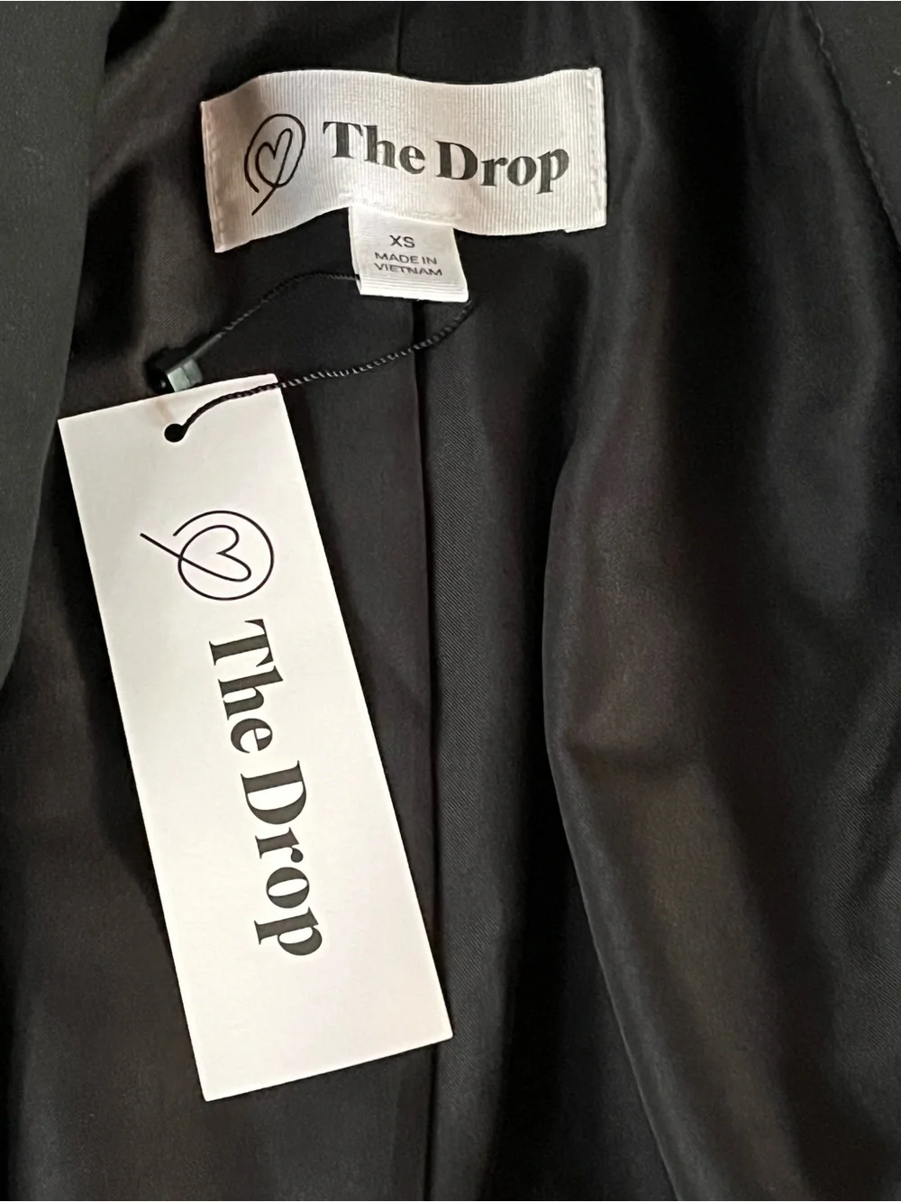 NWT The Drop Reims Cropped Blazer Black XS Tailored Stretch Jacket